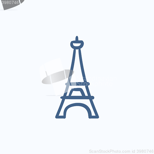 Image of Eiffel Tower sketch icon.