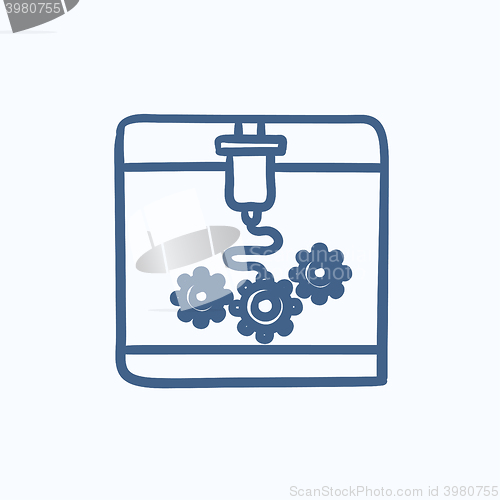 Image of Tree D printing sketch icon.