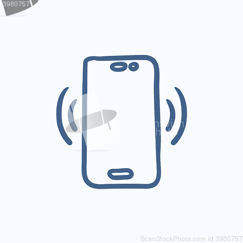 Image of Vibrating phone sketch icon.