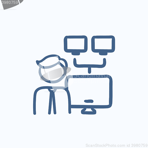 Image of Network administrator sketch icon.