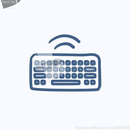 Image of Wireless keyboard sketch icon.