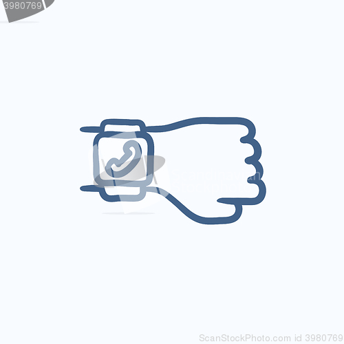 Image of Smartwatch sketch icon.