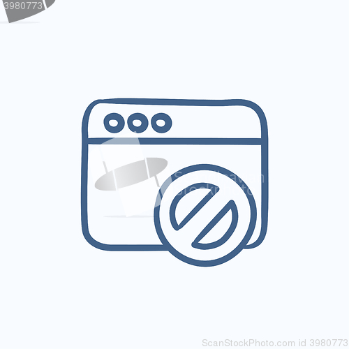 Image of Browser window with no sign sketch icon.