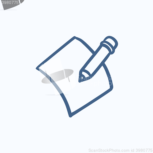 Image of Pencil and document sketch icon.