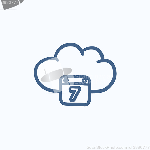 Image of Cloud computing sketch icon.