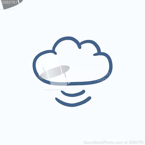 Image of Cloud computing sketch icon.