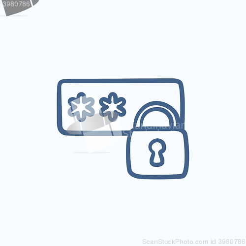 Image of Password protected sketch icon.