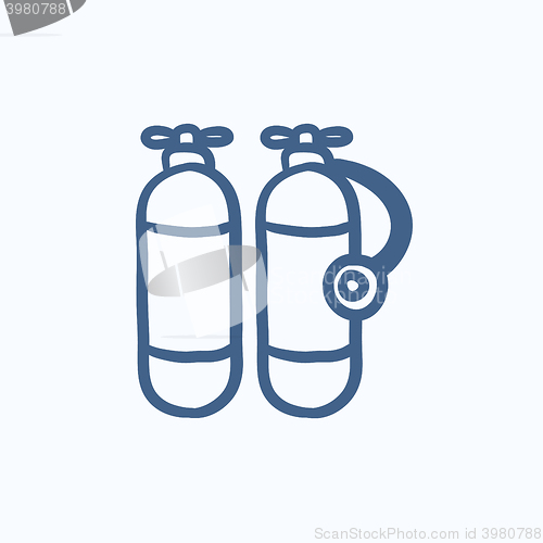 Image of Oxygen tank sketch icon.