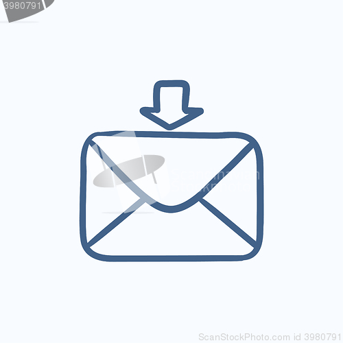 Image of Incoming email sketch icon.