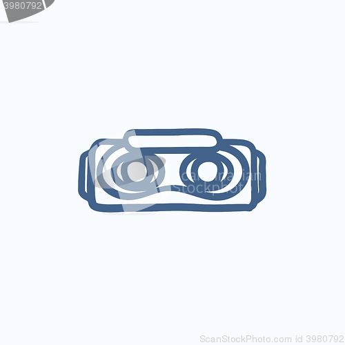 Image of Virtual reality headset sketch icon.