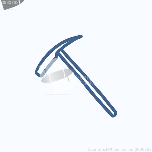 Image of Ice pickaxe sketch icon.