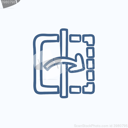 Image of Mirror reflection sketch icon.