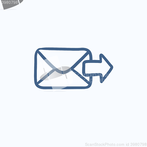 Image of Sending email sketch icon.