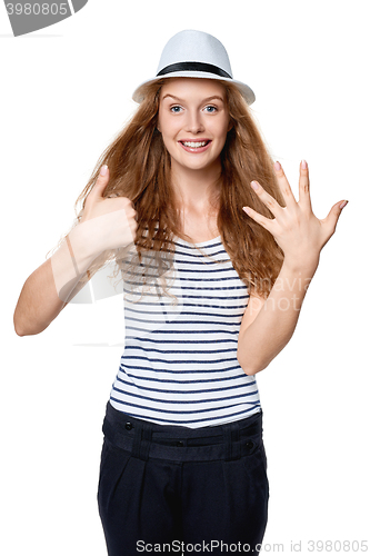 Image of Woman hand counting