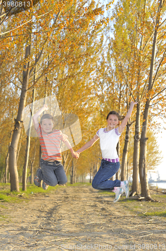 Image of Happy active children jumping