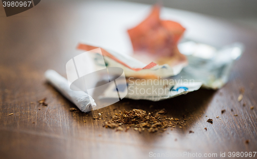 Image of close up of marijuana joint and money