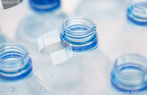 Image of close up of empty used water bottles