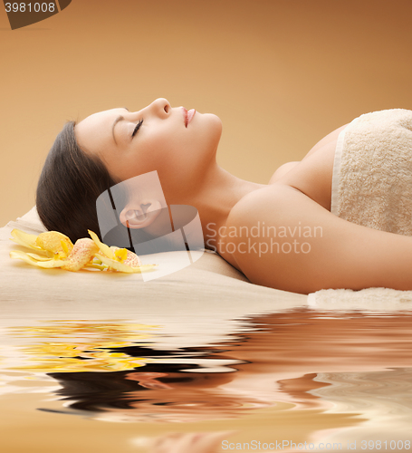 Image of beautiful woman in spa salon