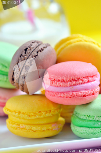 Image of French colorful macarons 