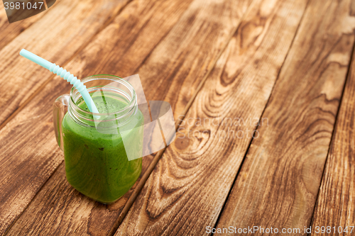 Image of Jar tumbler mug with green smoothie drink