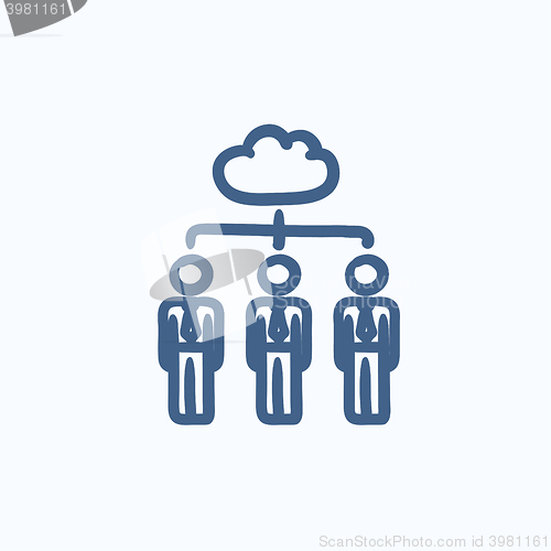 Image of Cloud computing sketch icon.