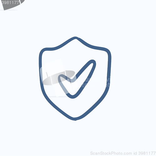 Image of Shield with check mark sketch icon.