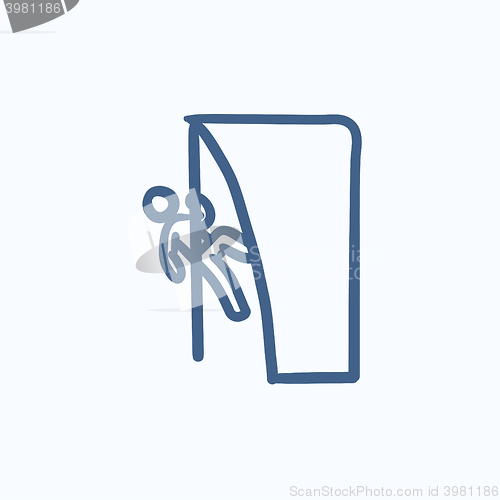 Image of Rock climber sketch icon.