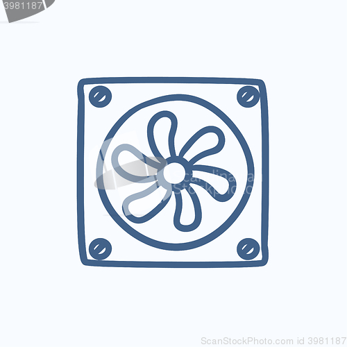 Image of Computer cooler sketch icon.