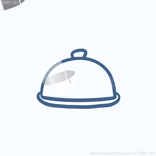 Image of Restaurant cloche sketch icon.