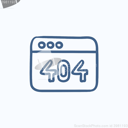 Image of Browser window with 404 error sketch icon.