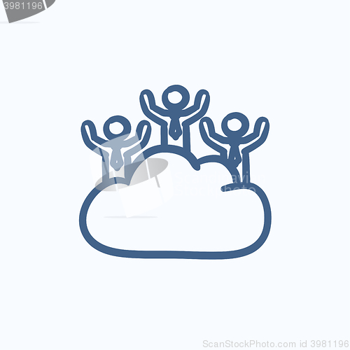 Image of Cloud computing sketch icon.