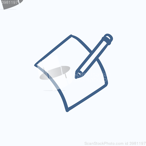 Image of Pencil and document sketch icon.
