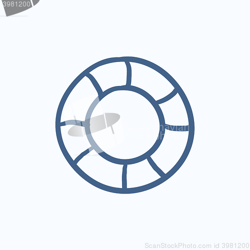 Image of Lifebuoy sketch icon.