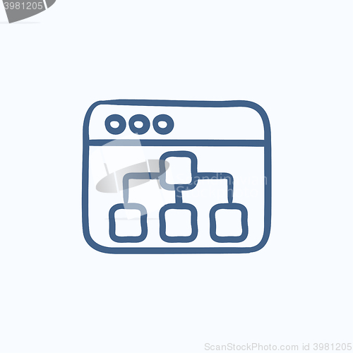 Image of Browser window with folders sketch icon.