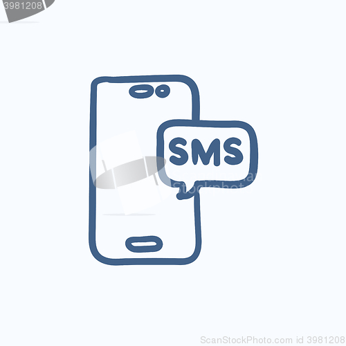 Image of Smartphone with message sketch icon.