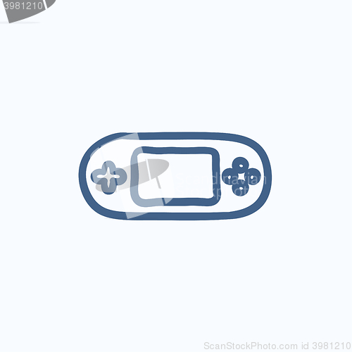 Image of Game console gadget sketch icon.