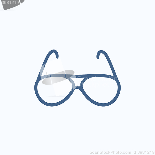 Image of Eyeglasses sketch icon.