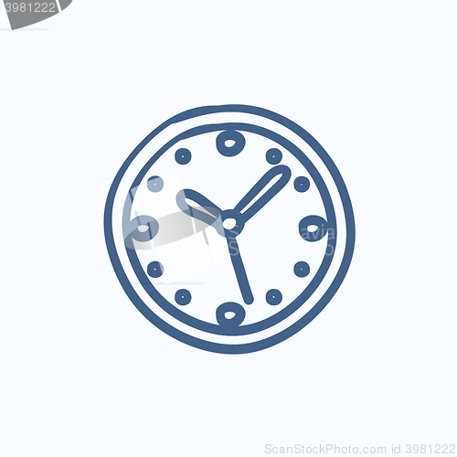 Image of Wall clock sketch icon.