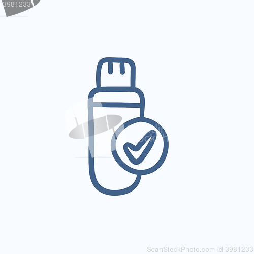 Image of USB flash drive sketch icon.