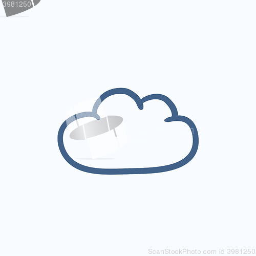 Image of Cloud computing sketch icon.