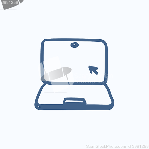 Image of Laptop with cursor sketch icon.