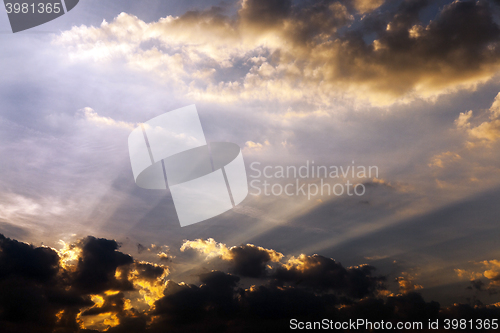 Image of sunset, the sky  
