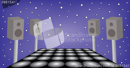 Image of Futuristic space for dance party