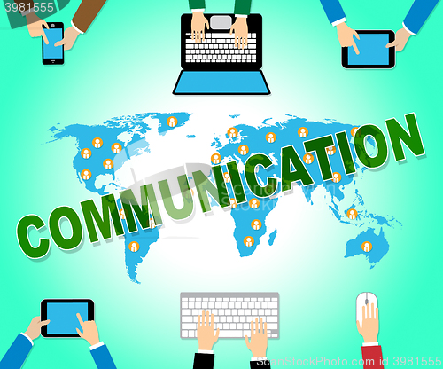 Image of Communication Online Means Web Site And Networking