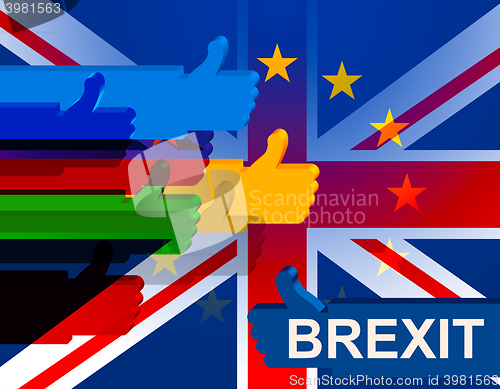 Image of Brexit Thumbs Up Means Great Britain And Leave