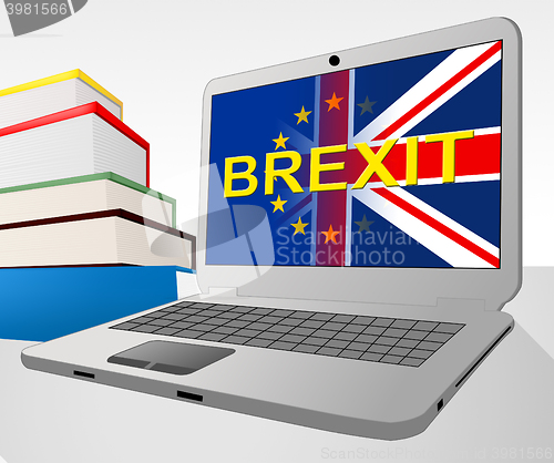 Image of Brexit Laptop Shows Britain Remain Europe And Decision