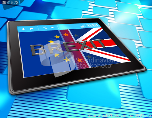 Image of Brexit Tablet Shows Britain Web Www And Eu