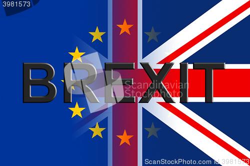 Image of Brexit Flags Indicates Britain Remain Leave And European