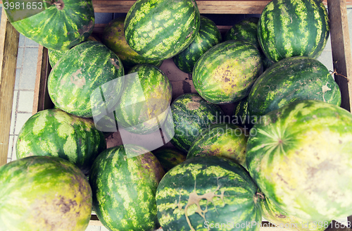 Image of close up of watermelon at street farmers market