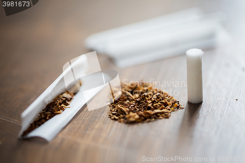 Image of close up of marijuana or tobacco cigarette paper